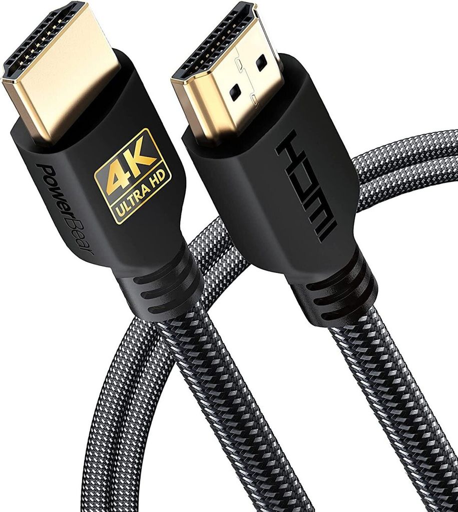 PowerBear 4K / 8K HDMI Kabel 2m | 18Gbps Hochgeschwindigkeit HDMI Kabel, geflochtenes Nylon &