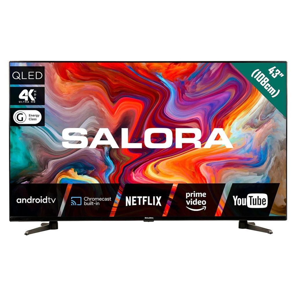 Salora 43QLEDTV, 4K UHD Smart TV, 109,2 cm (43"), QLED, Smart-TV, WLAN, Schwarz