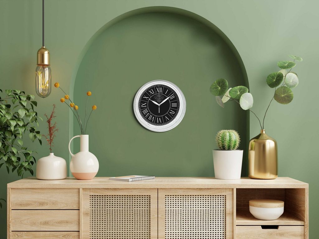 Opviq, 121012 - Sbyz15Byz, Dekorative Wanduhr, Schwarz, 100 % KUNSTSTOFF, 30 x 30 cm