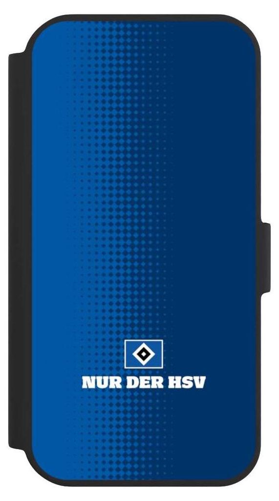 NIVOCASE Klapphülle für Apple iPhone 15 Handyhülle aus Kunst Leder NIVOflip schwarz HSV Logo Offizielles Lizenzprodukt