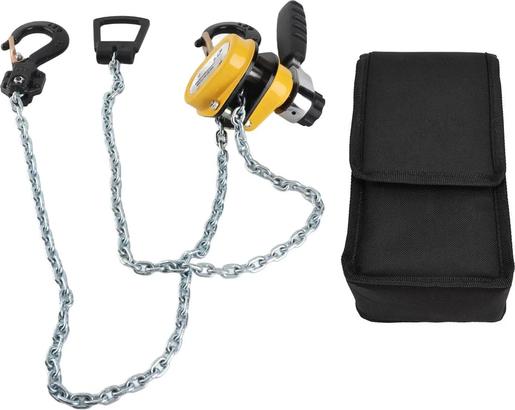 Palan de levage 500 kg ultra compact avec levier et chaîne de 1,5 m