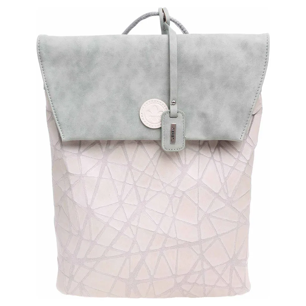 Sac à dos Rieker H1386-40 grun combi pour femme avec détails fleuris