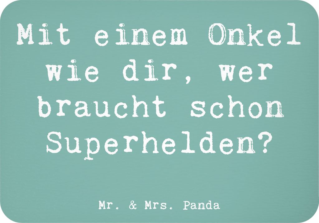 Mr. & Mrs. Panda Kühlschrankmagnet Spruch Super-Onkel - Meeresbrise - Geschenk, Ersatzvater, magnet, Superhelden, Onkel Geschenke, Patenonkel, Fam...