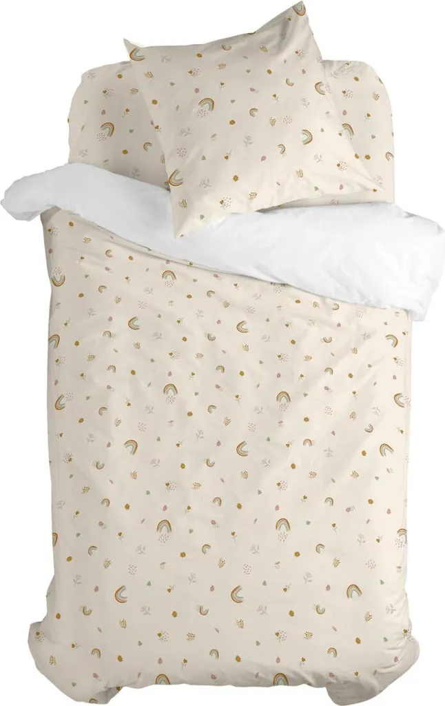 Housse de couette HappyFriday Mini Iris Coloré pour lit simple 2 pièces