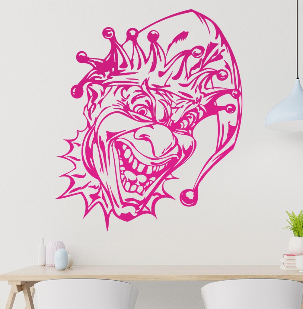 Harlekin Wandtattoo in 6 Größen - Wandaufkleber Wall Sticker - Dekoration, Küche, Wohnzimmer, Schlafzimmer, Badezimmer