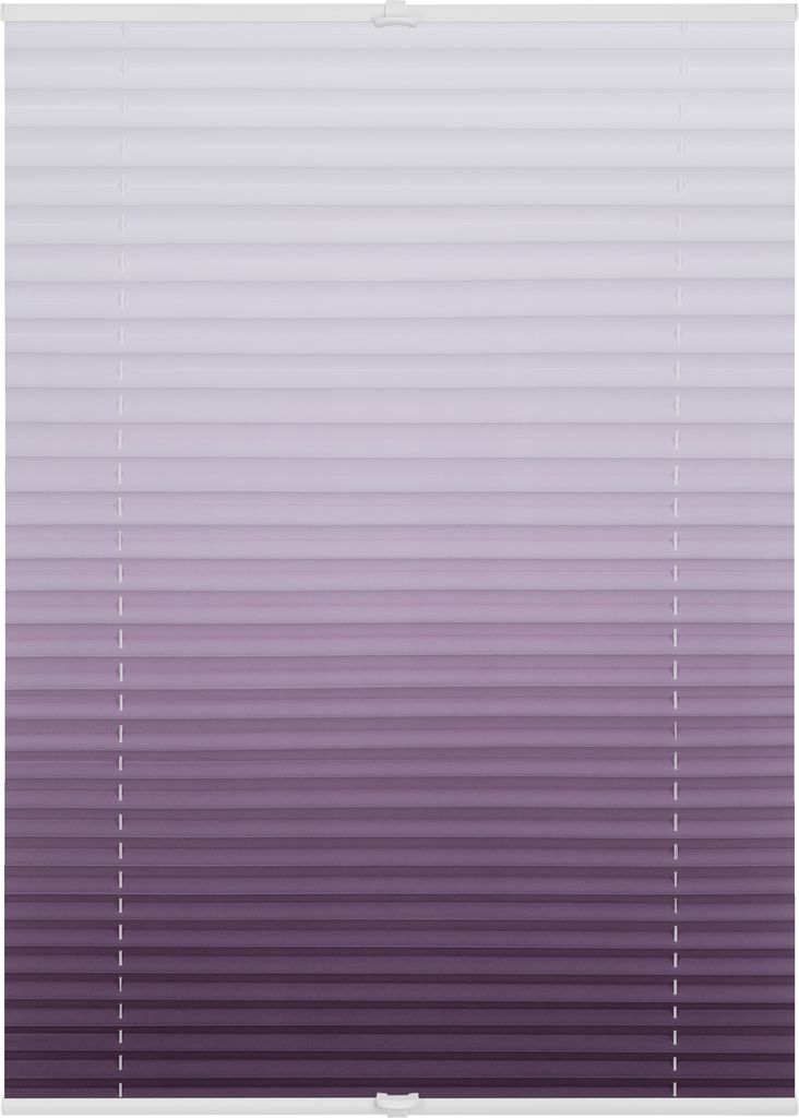 Plissee Klemmfix, ohne Bohren, verspannt, Farbverlauf Taupe Weiß 100 cm x 1