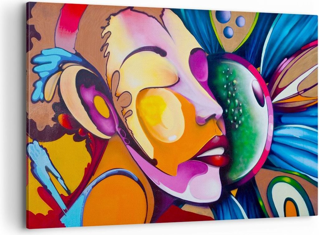 Bild auf Leinwand - Leinwandbild - Abstraktion modern - 120x80cm - Wand Bild - Wanddeko - Leinwanddruck - Bilder - Kunstdruck - Wanddekoration - Le...