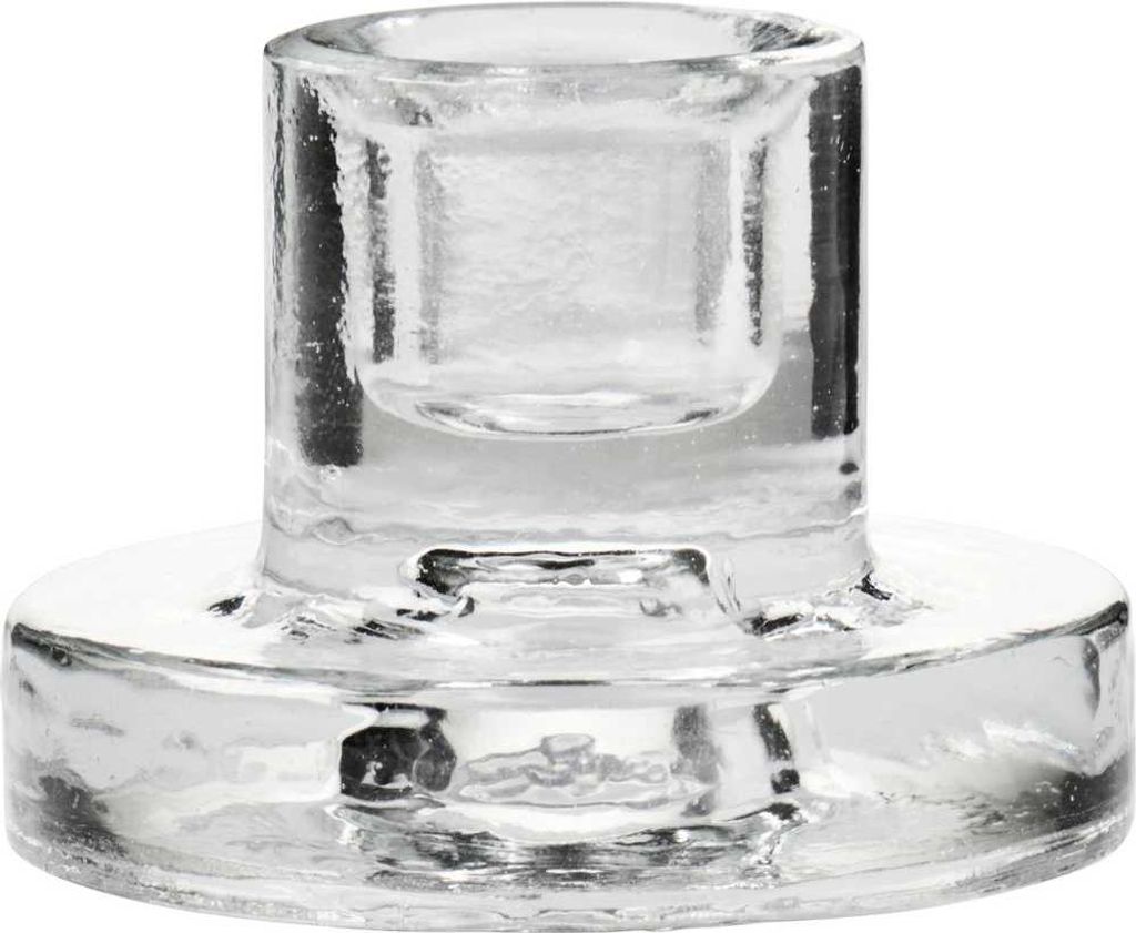 IB Laursen Kerzenhalter GLAS RUND für 1 DÜNNE Kerze 5x3,5 cm Kerzenständer