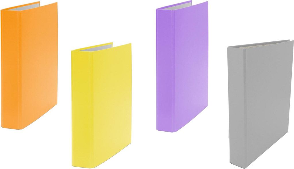 4x Ringbuch / DIN A5 / 4-Ring Ordner / je 1x grau, gelb, orange und lila