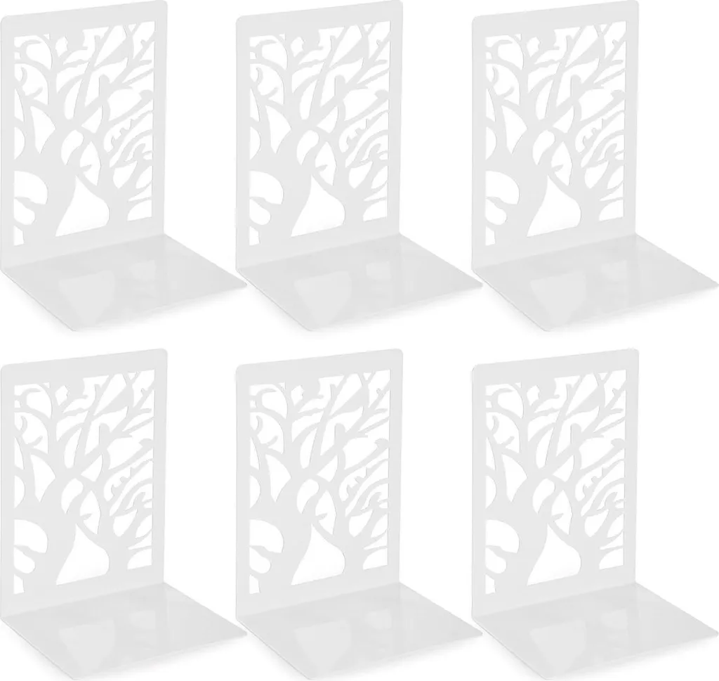 Separatori Libri in Metallo 17cm - Bianco per Biblioteca e Archivio