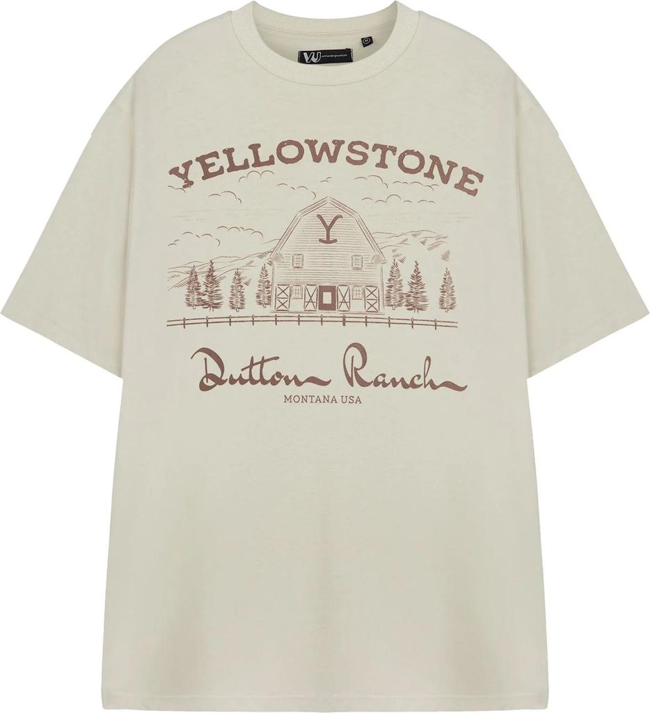 Yellowstone - T-Shirt für Herren kurzärmlig NS8856 (3XL) (Beige)