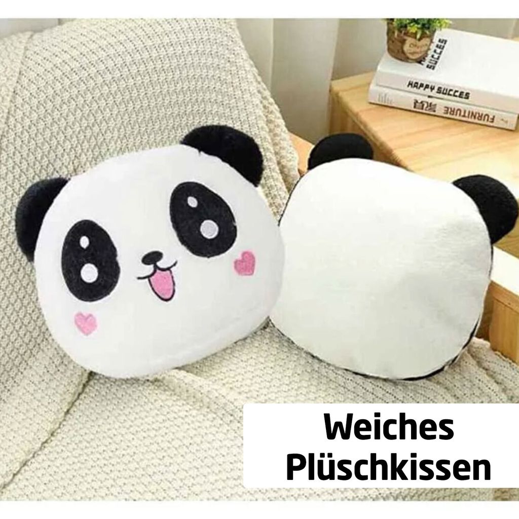 Panda Plüschkissen 30x30 cm Dekokissen Gefüllt Pandakissen Kuscheltier Pandabär