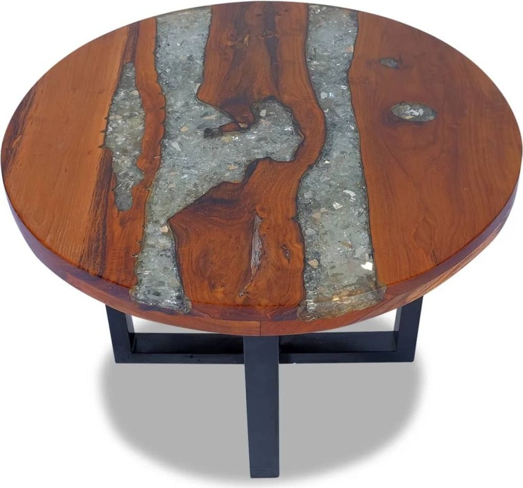 "2026 Aktion"Couchtisch - CLORIS - Wohnzimmertisch - Robust und langlebig - Teak Harz 60 cm - DEMöbel5165176