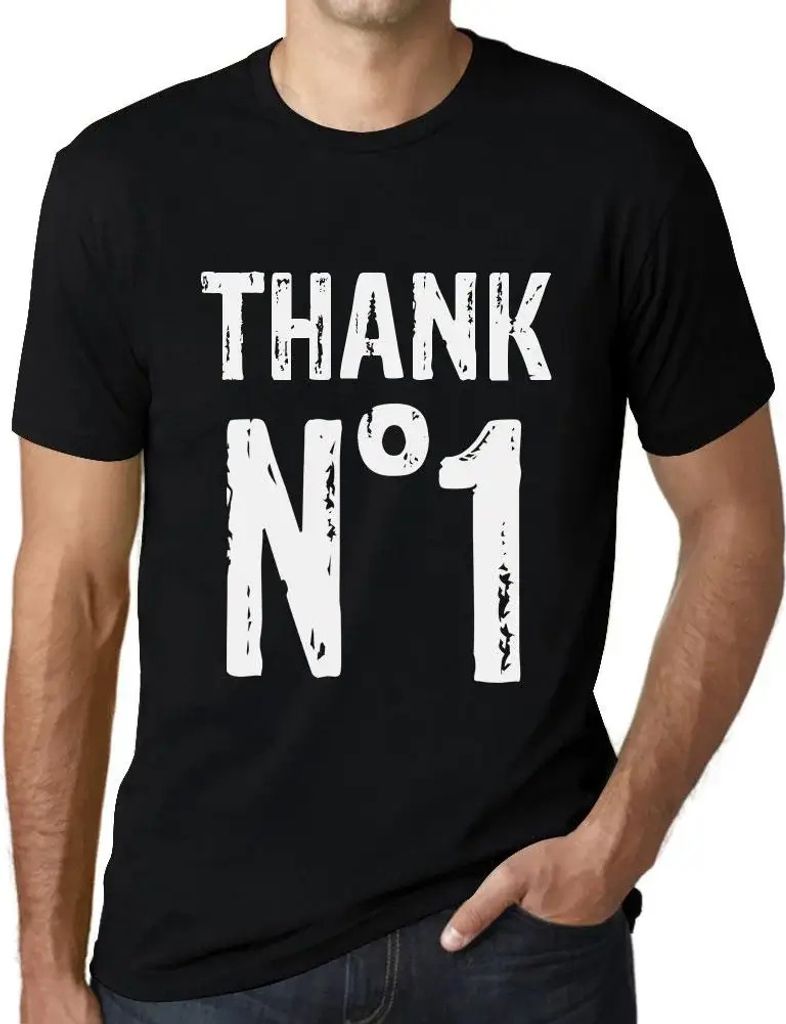 Herren Grafik T-Shirt Danke Nr 1 – Thank No 1 – Öko-Verantwortlich Vintage Jahrgang Kurzarm Lustige Druck Geburtstag Geschenk Mann