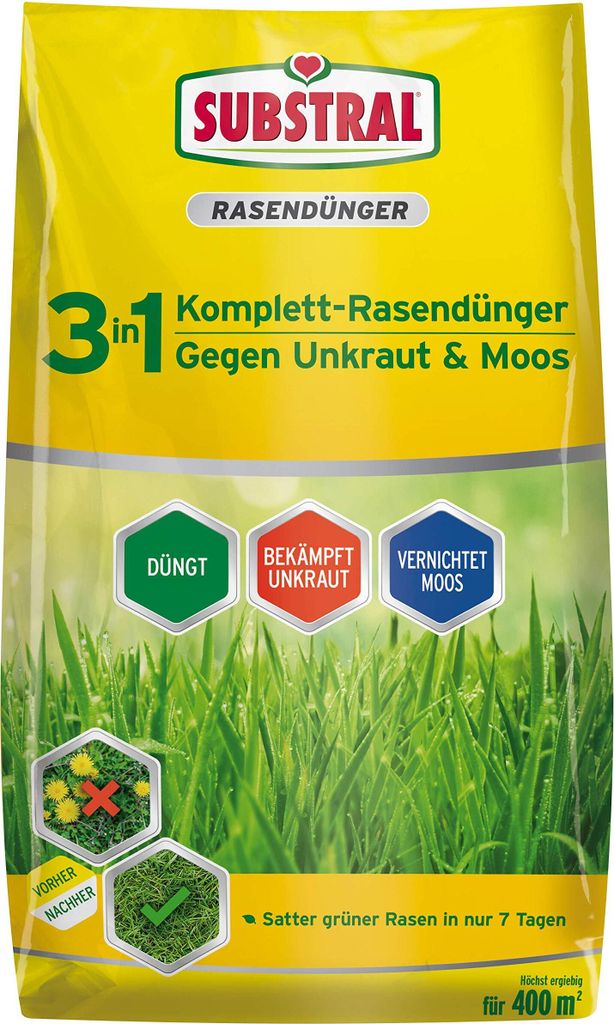 Substral 3in1 Komplettrasendünger für 400 m² 14 kg Produktbild 