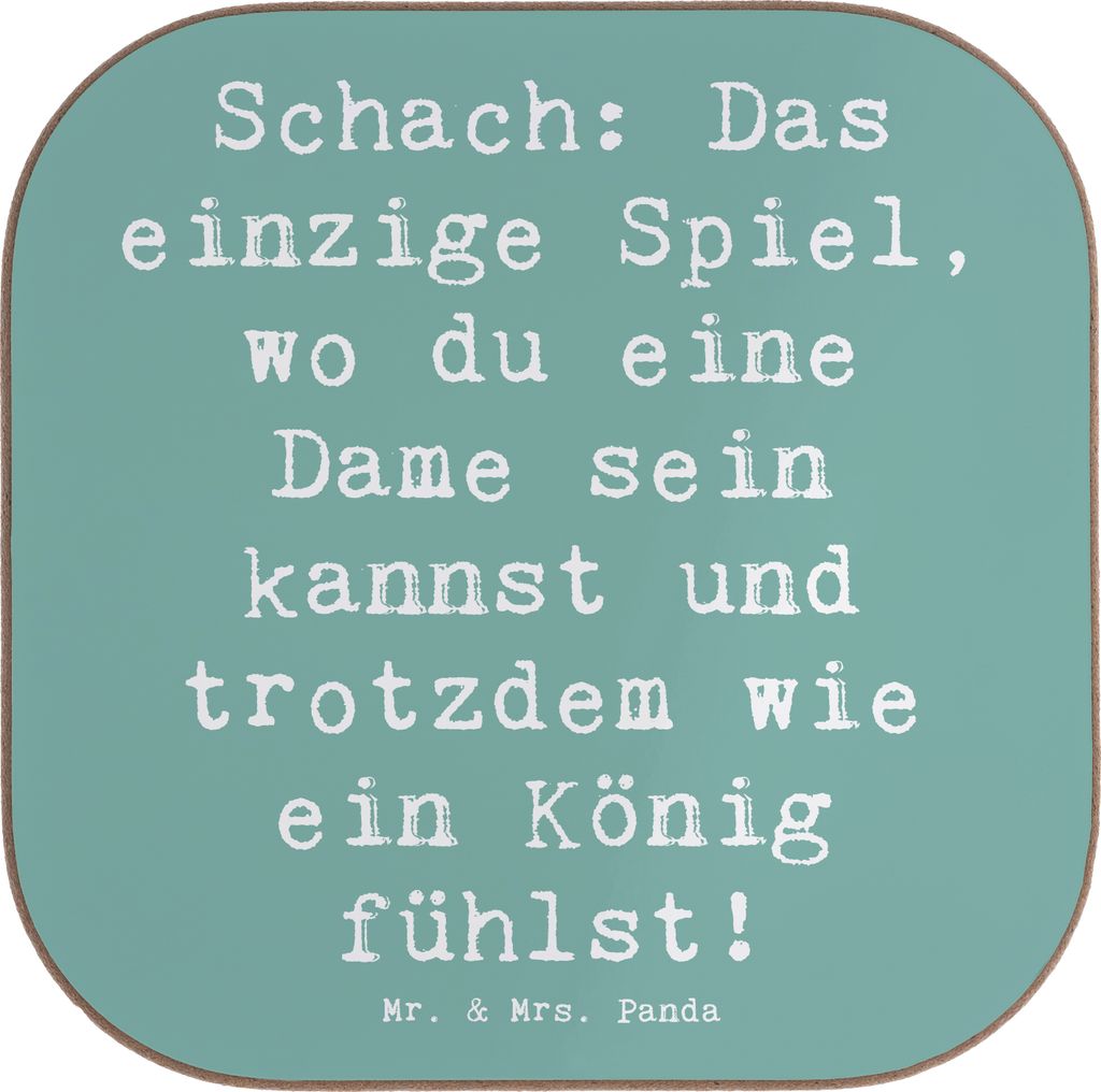 Mr. & Mrs. Panda Tassen Untersetzer Spruch Schach Dame und König - Meeresbrise - Geschenk, Sportart, Strategie, Glas, Schachbrett, Sportler, Tisch...