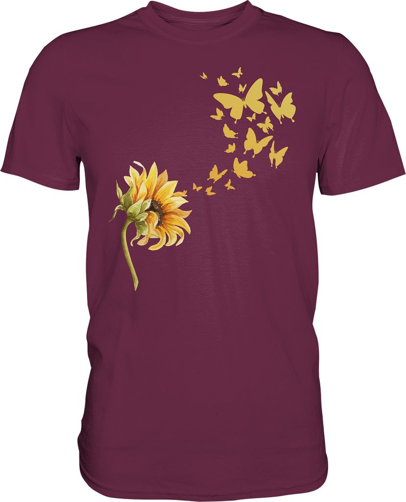 Schmetterling Sonnenblumen T-Shirt Garten Motiv Gärtner Produktbild 