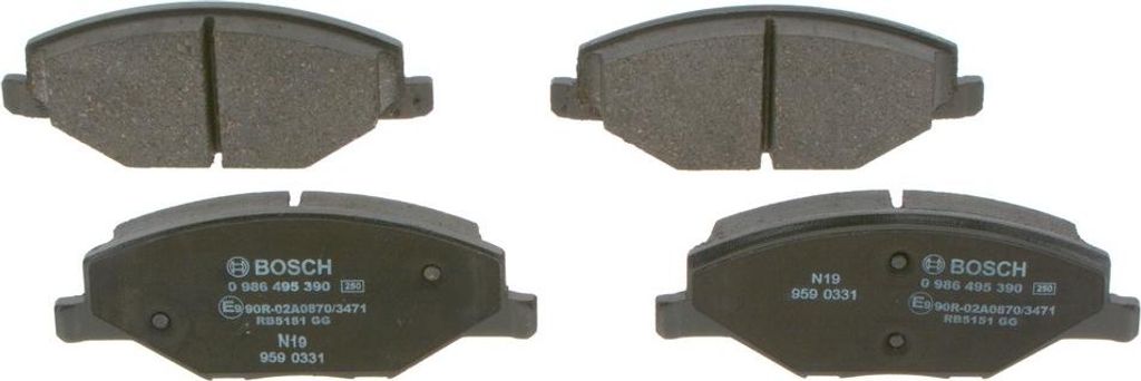 BOSCH Bremsbelagsatz, Scheibenbremse Vorne 0 986 495 390