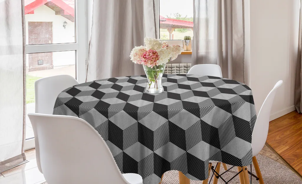 Tovaglia Circolare 150 cm ABAKUHAUS Monochrome Cube Design Moderno