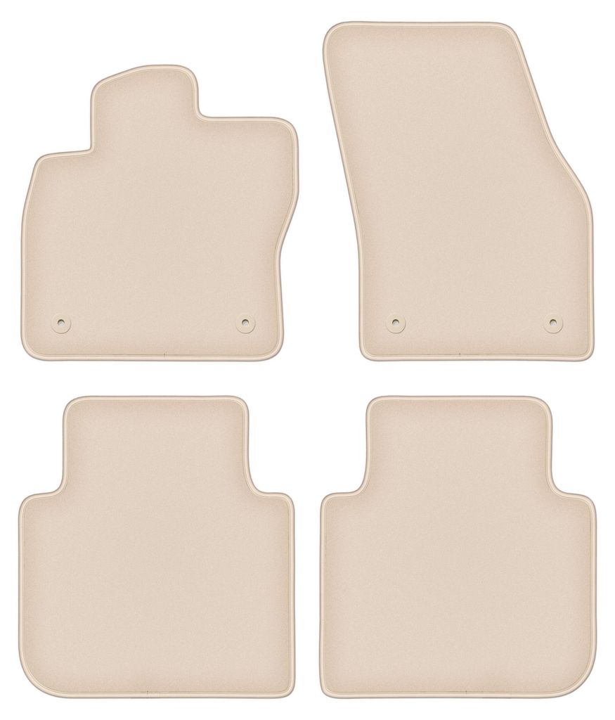 DURBAN Beige Velours-Fußmatten-Set für Skoda Kodiaq Crossover (2016-)