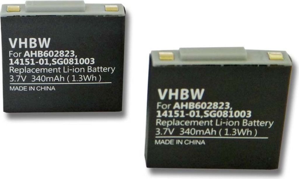 vhbw 2x Akku kompatibel mit GN Netcom Jabra 9120, GN9120, 9125, GN9125, GN9120 Flex Wireless Headset Kopfhörer (340 mAh, 3,7 V, Li-Polymer)