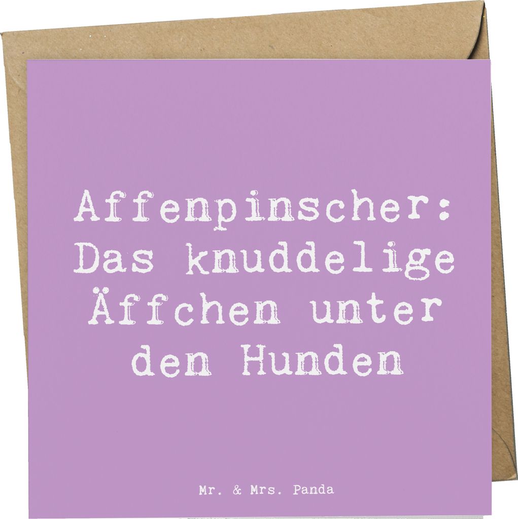 Mr. & Mrs. Panda Grußkarte Spruch Affenpinscher Äffchen - Produktbild 