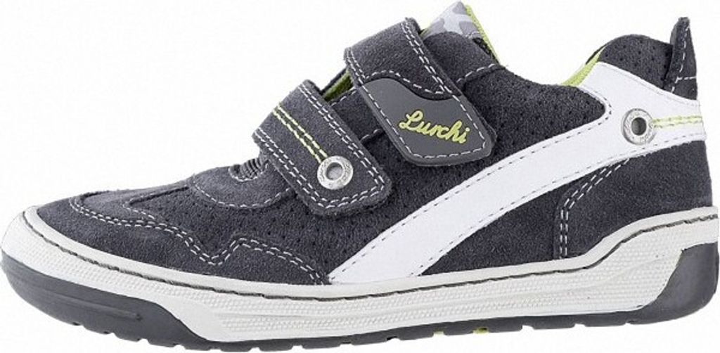 Lurchi Bruce Jungen Leder Sneakers charcoal, breitere Passform, herausnehmbares Fußbett
