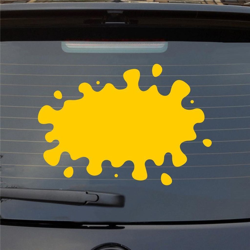 Heckscheibenaufkleber Farbkleks Splash Auto-Aufkleber 55x38 cm Gelb Auto Aufkleber Sticker