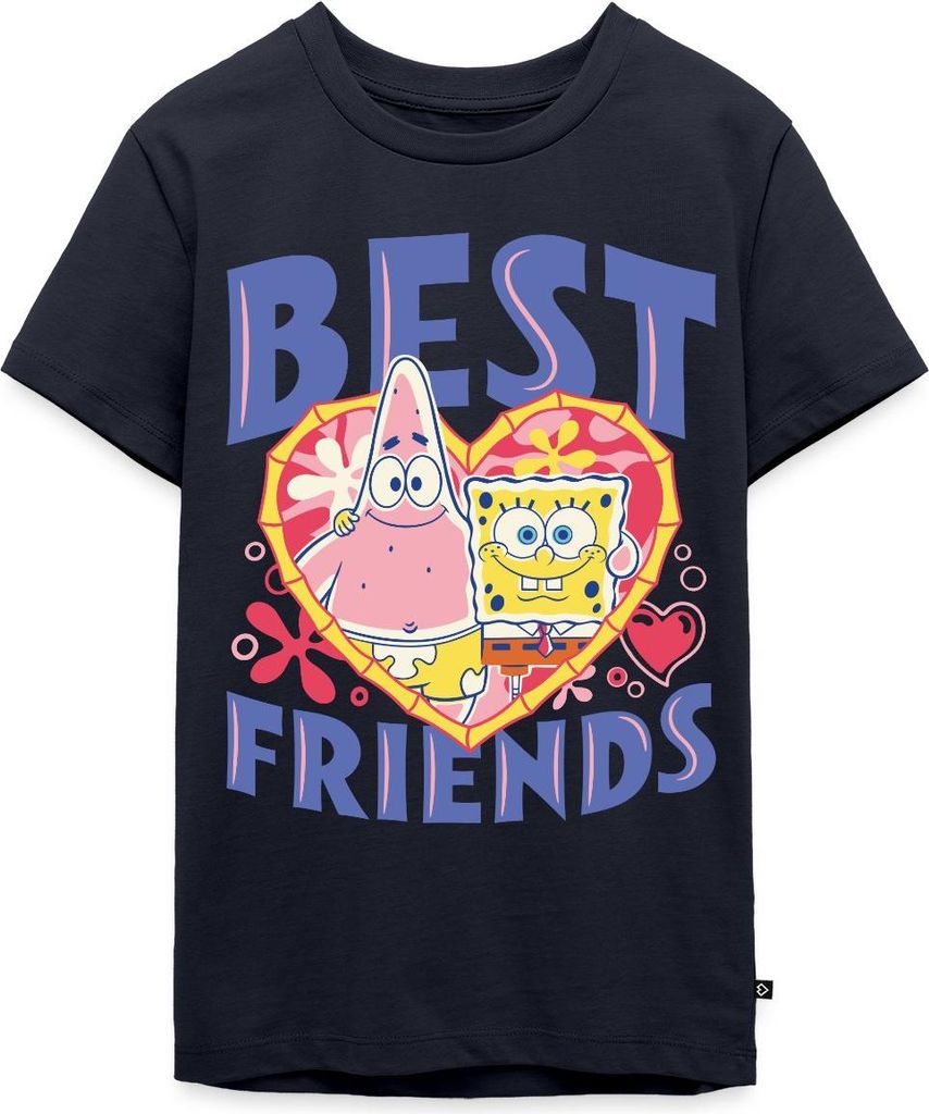 Spreadshirt Spongebob Schwammkopf Und Patrick Beste Freunde Teenager Premium T-Shirt, 158/164 (12 Jahre), Navy