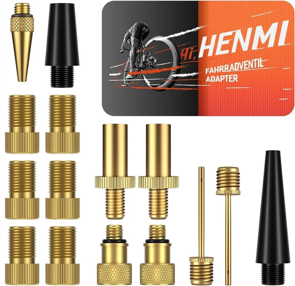 Kit Adaptateur Valve Vélo en Laiton avec Boîte de Tri de 10 Pcs