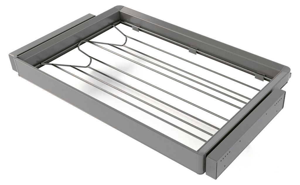 Emuca Satz aus Schuhschublade und ahmen für Schrank Quartz, mit Soft-Close- und Vollauszugsschienen, Modul 80 cm, Titan-Oberfläche