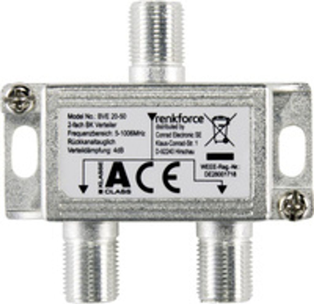 Renkforce RF-4491742 Kabelspalter oder -kombinator Kabelsplitter Silber (RF-4491742)