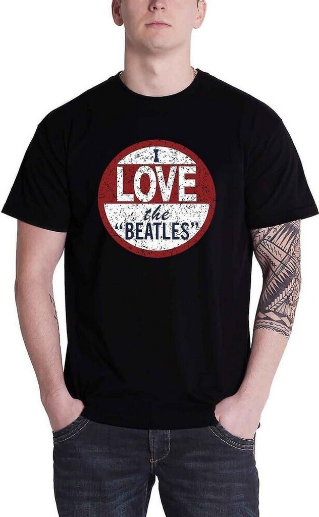 The Beatles - "I Love" T-Shirt für Damen RO1547 (XL) (Schwarz)