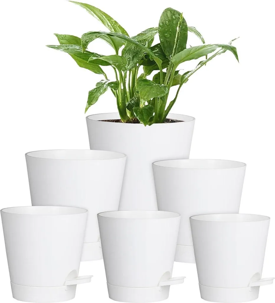 Jardinière Auto-Arrosante Pure White : Kit de 6 Pots Design Blanc