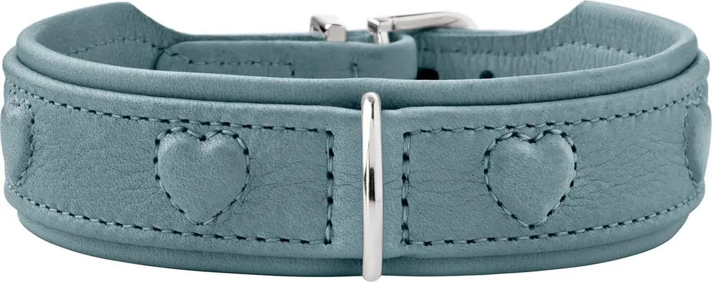 Collier Hunter Soho X Love bleu clair XS - 2,6 cm : cuir premium