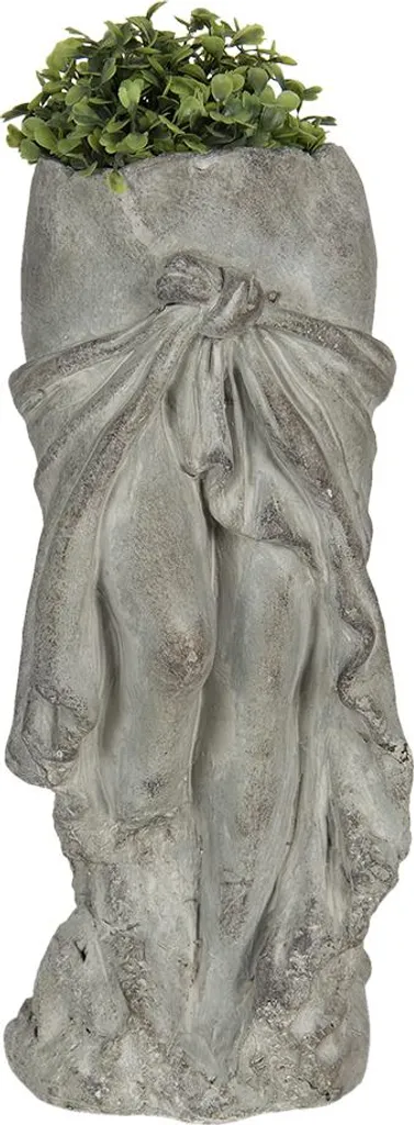 Pot de fleurs Carré 13x29 cm en Pierre Grise Résistant aux Intempéries - 4