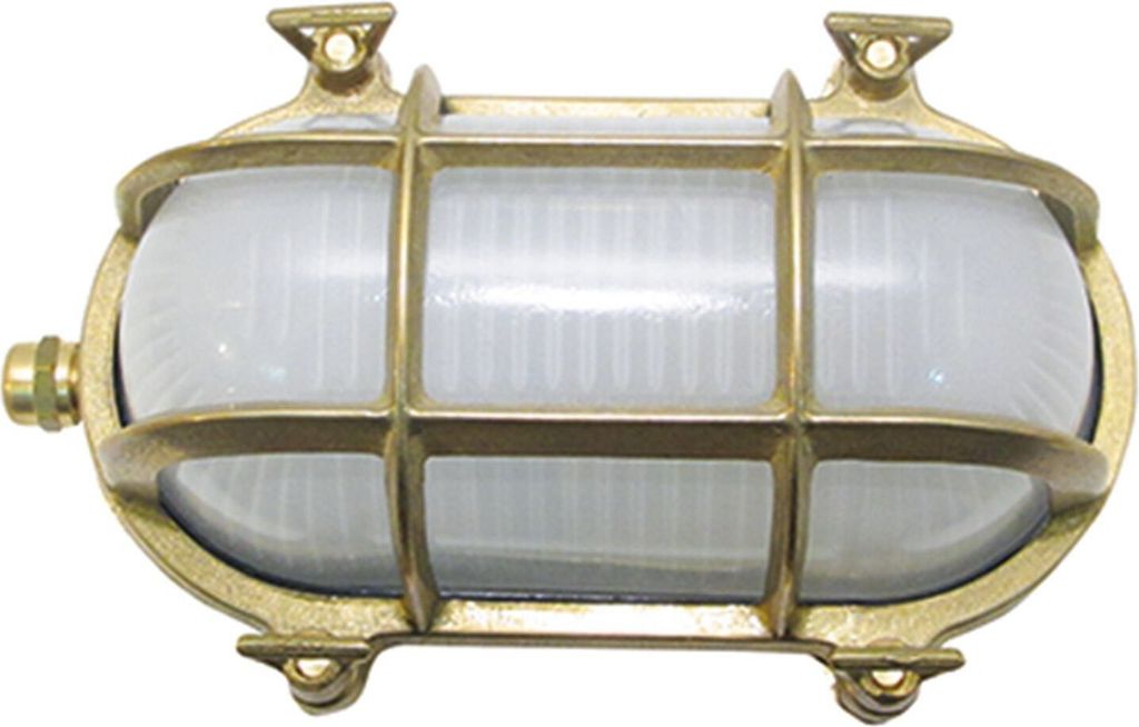 Wandlampe außen IP64 E27 Glas Echt-Messing Maritim Terrasse Hof Außenwandleuchte