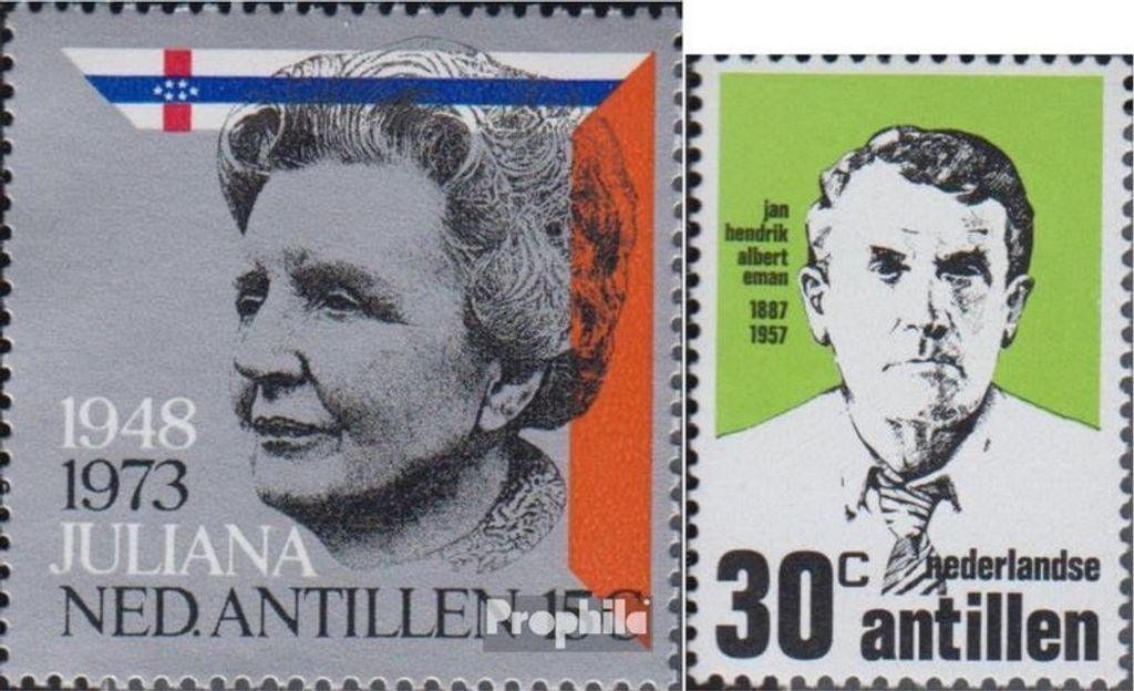 Briefmarken Niederländische Antillen 1973 Mi 272,273 (kompl.Ausg.) postfrisch Juliana