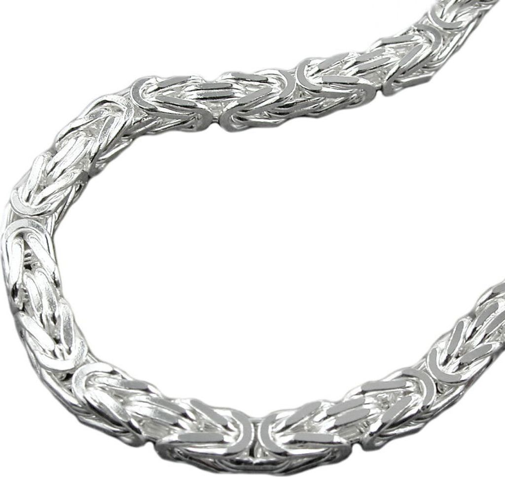 8mm Kette Königskette vierkant glänzend 925 Silber Produktbild 