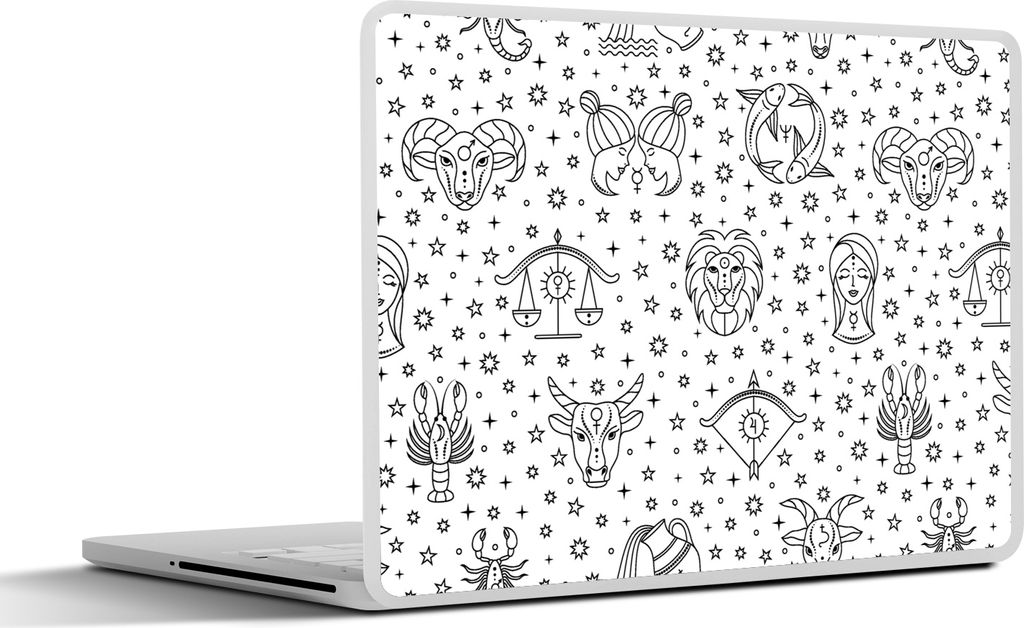 MuchoWow Laptop Aufkleber Sticker Cover Konstellation - Muster - Tierkreis - Horoskop 30x22 cm - Laptop-Sticker