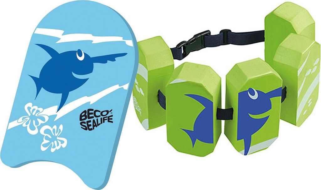 Beco Sealife Schwimmbrett m. Schwimmgürtel - grün