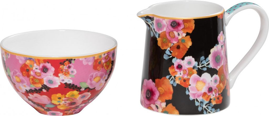 BLOEMS Milch/Zucker-Set, Bone China Porzellan, in Geschenkbox