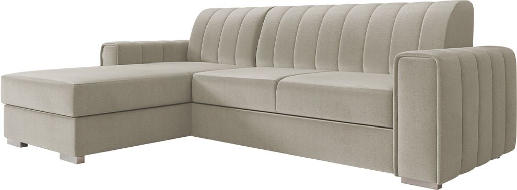 MIRJAN24 Ecksofa Kenzo, L-Form Polsterecke, Couchgarnitur mit Bettkasten und Schlaffunktion (Farbe: Manila 02, Seite: Links)