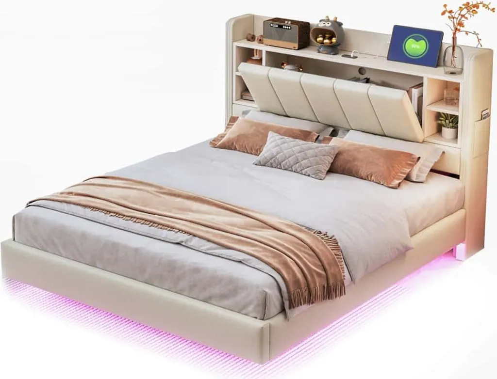 Lit 140x200 cm avec rangement intégré pour optimiser les petits espaces