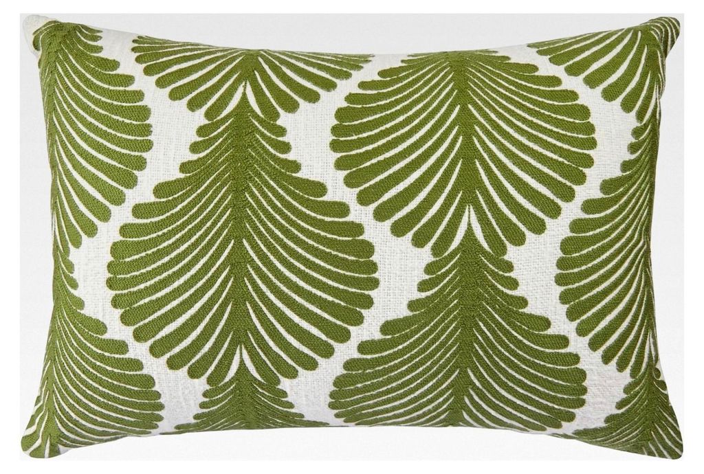Kissen mit detailliertem Farnmotiv 60x40cm Baumwolle
