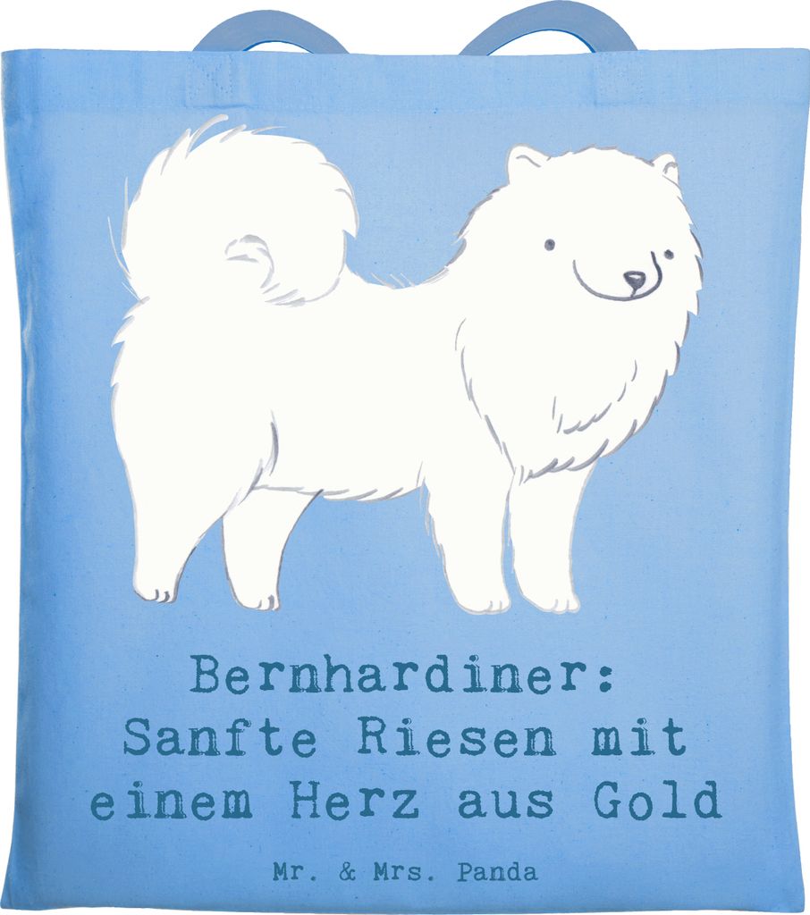 Mr. & Mrs. Panda Shopping Tasche Bernhardiner Herz - Sky Blue - Geschenk, Hunde, tiefe freundliche Augen, liebevolle, Hunderasse, Hundeliebhaber, i...
