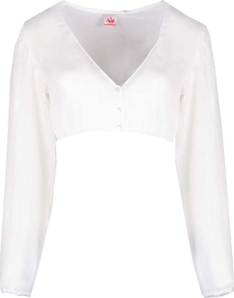 Dirndlbluse Efeu ecru LA Chiffon 38 Produktbild 