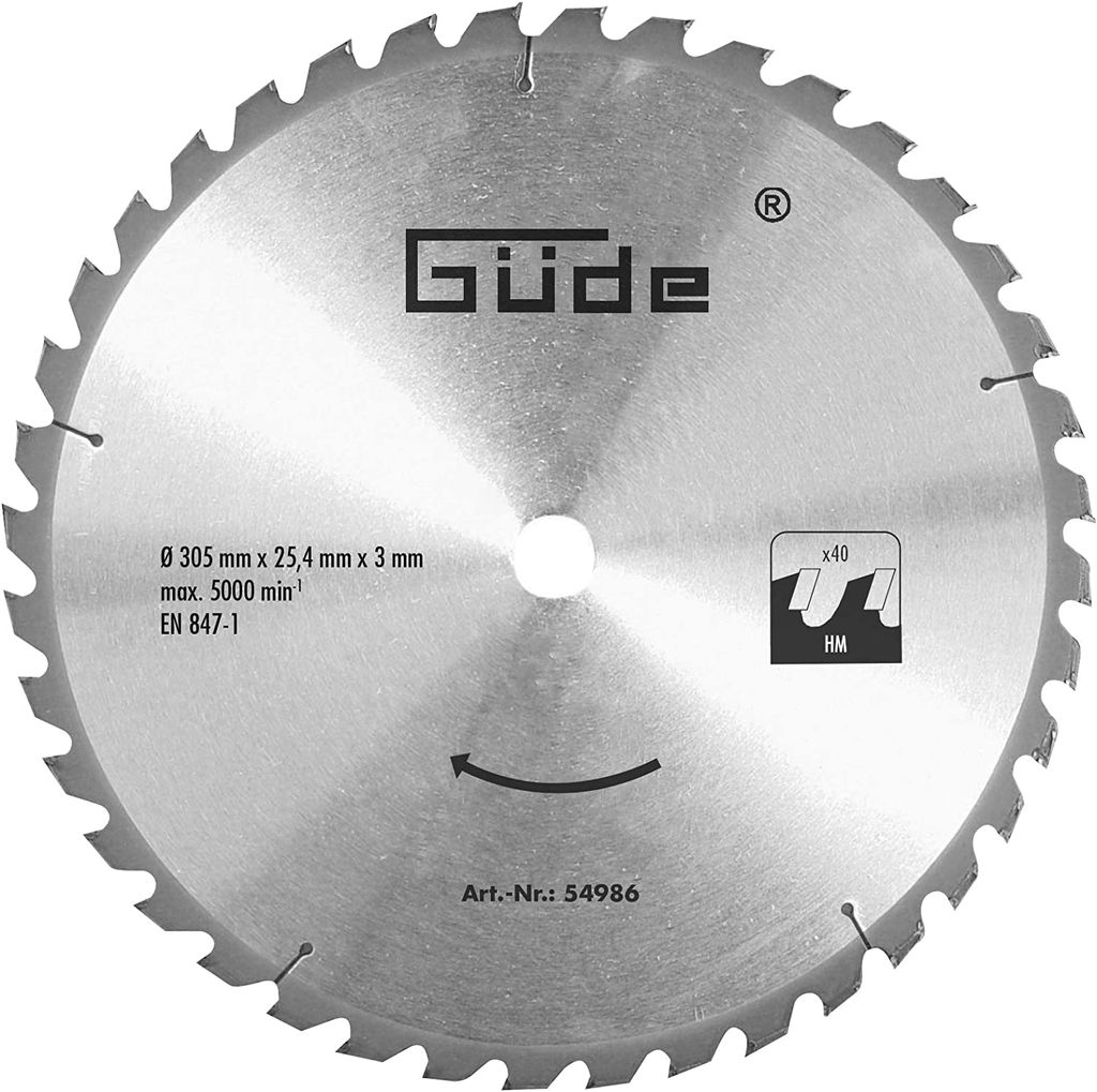 Güde 54986 Holzsägeblatt HM 305x25,4x40Z (Messer Hartmetall Produktbild 