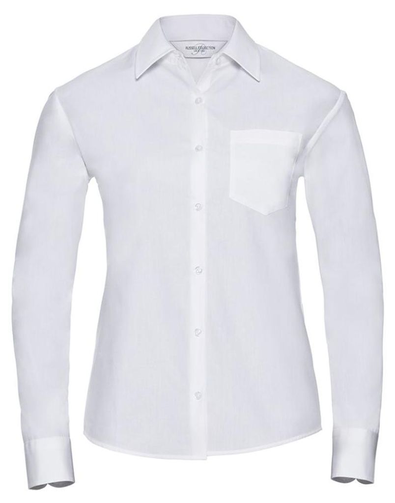Russell Collection - "Classic" Hemd Pflegeleicht für Damen Langärmlig LT5097 (XL) (Weiß)