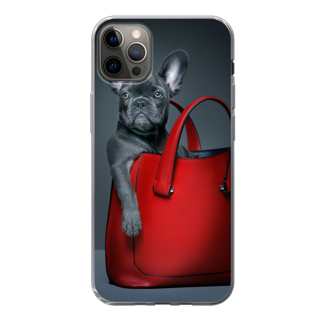 MuchoWow Handyhülle Schutzhülle Hülle für iPhone 13 Pro Max Hund - Lustig - Tasche - Kinder - Jungen - Mädchen - Kinder Silikon Softcase Han...